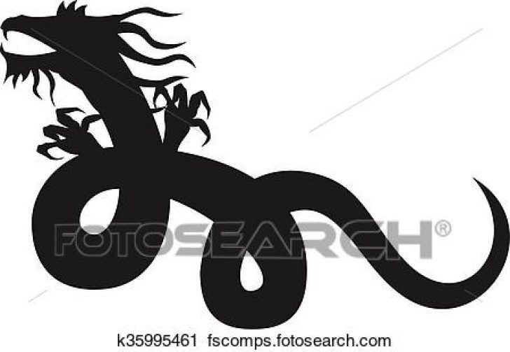 Permalink to Dragon Silhouette Clip Art