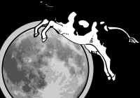 Cow Jumping Over The Moon Vector Clipart Image Free Stock Photo Beneficial Jumped Fresh 15